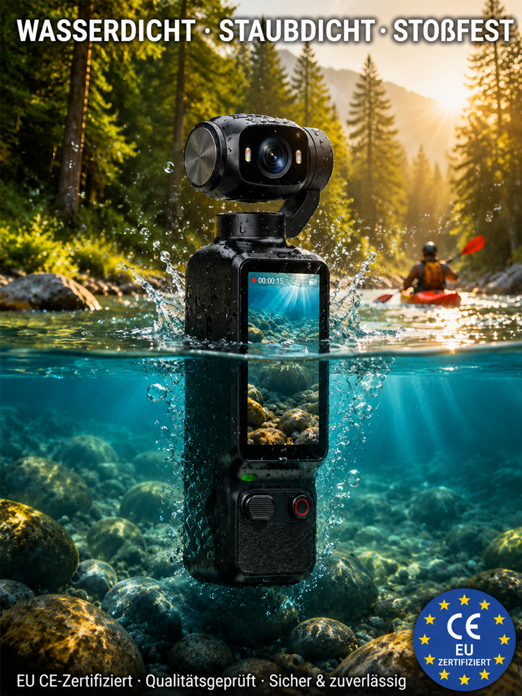 【Schluss mit schweren Kameras und verwackelten Smartphone-Videos.】Mini 3-Achsen Gimbal-Kamera – Profi-Videos im Taschenformat 🎬🎒