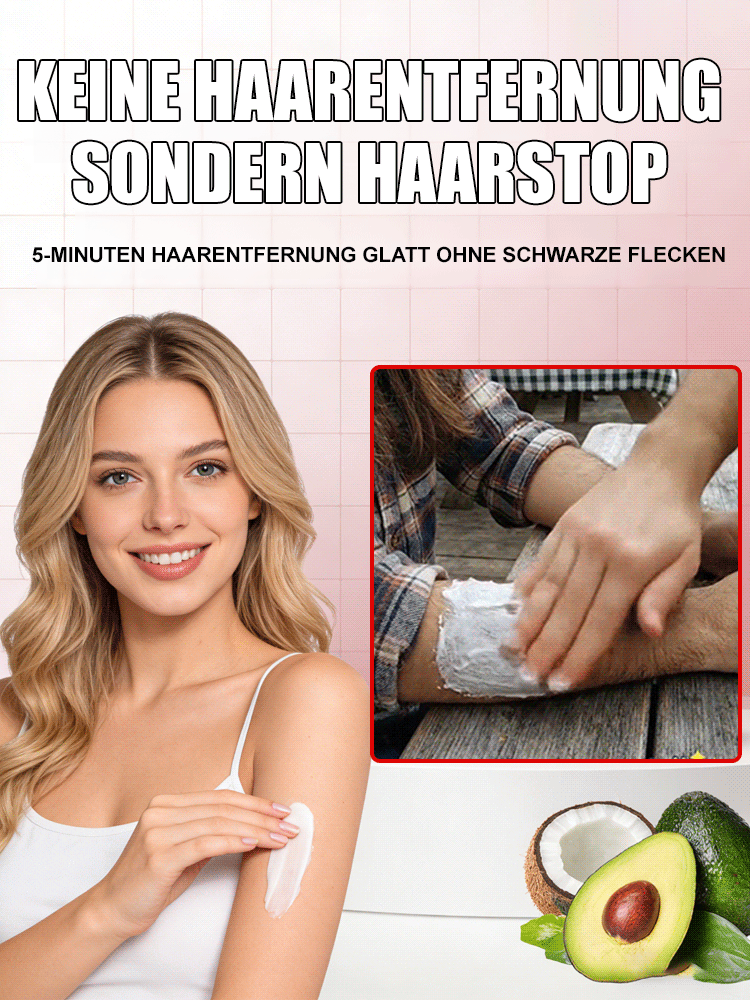 【Schmerzfreie Haarentfernung】 Pflanzenextrakt-Kokosöl-Enthaarungscreme ✨   Endlich seidig glatte Haut
