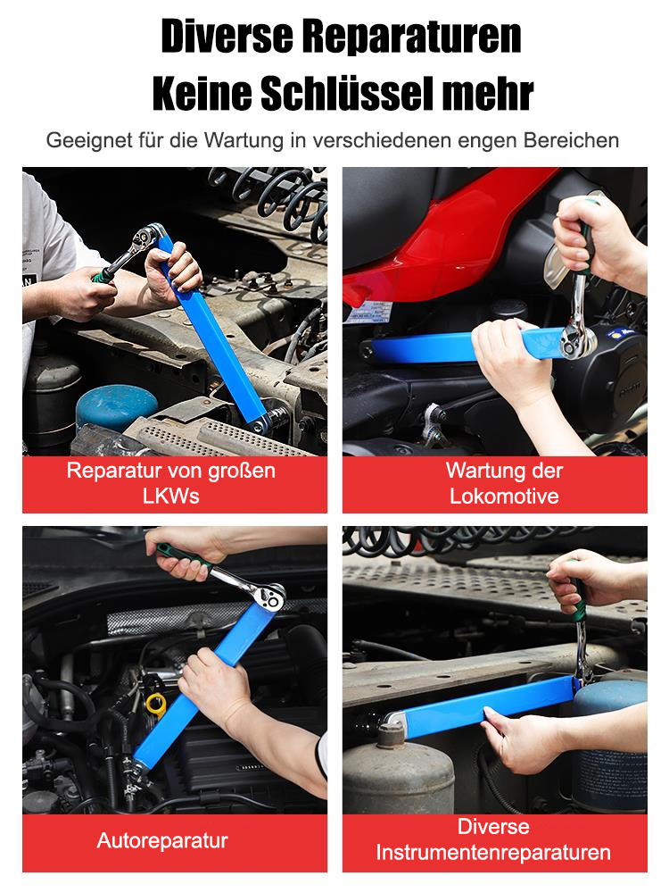 Multifunktionaler Verlängerungsschlüssel mit Ratsche