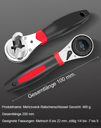 Verstellbarer Ratschen-Mehrgrößenschlüssel