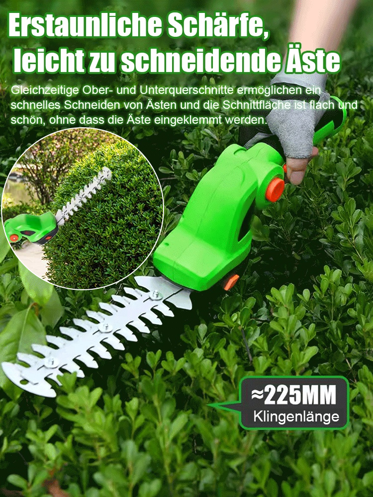 【Kein Stromanschluss erforderlich】Ultraleichte, tragbare elektrische Heckenschere
