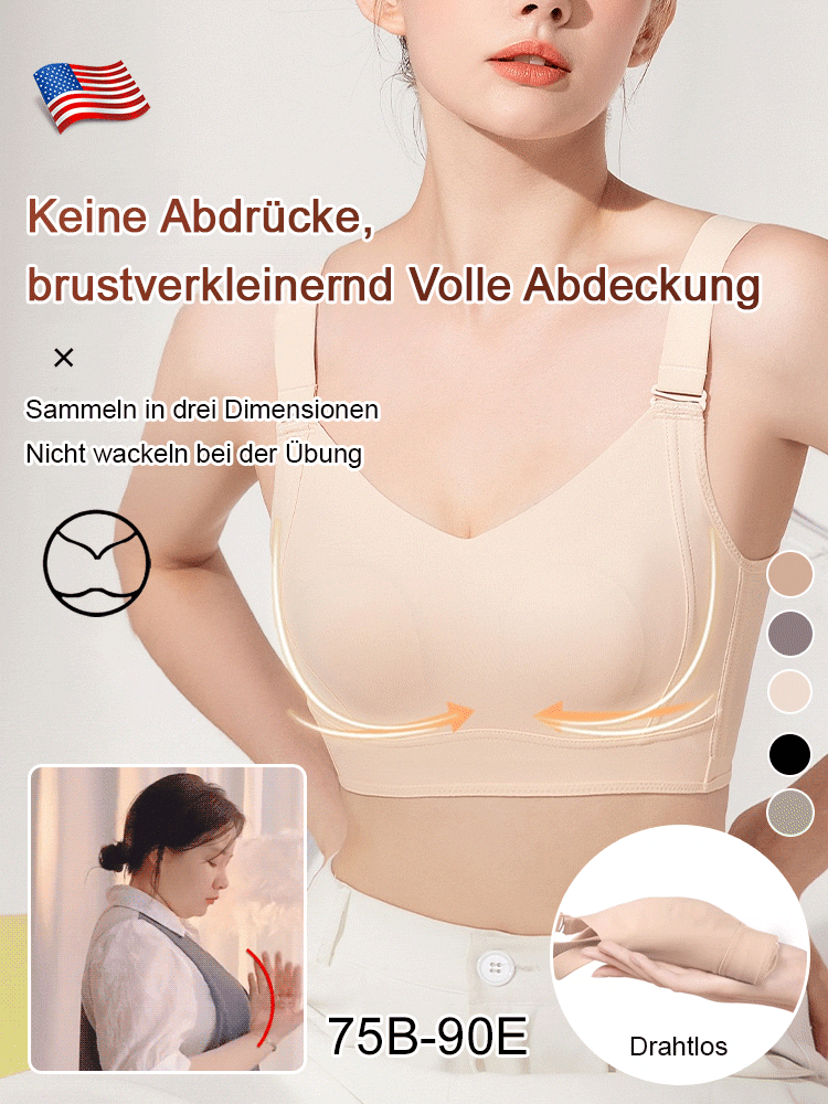 【Optisch 2 Cups kleiner】 Nicht abfärbender, hautfreundlicher Push-Up-BH 🌸Speziell für große Oberweiten entwickelt