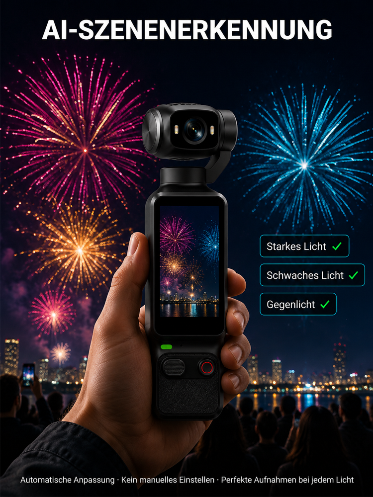 【Schluss mit schweren Kameras und verwackelten Smartphone-Videos.】Mini 3-Achsen Gimbal-Kamera – Profi-Videos im Taschenformat 🎬🎒