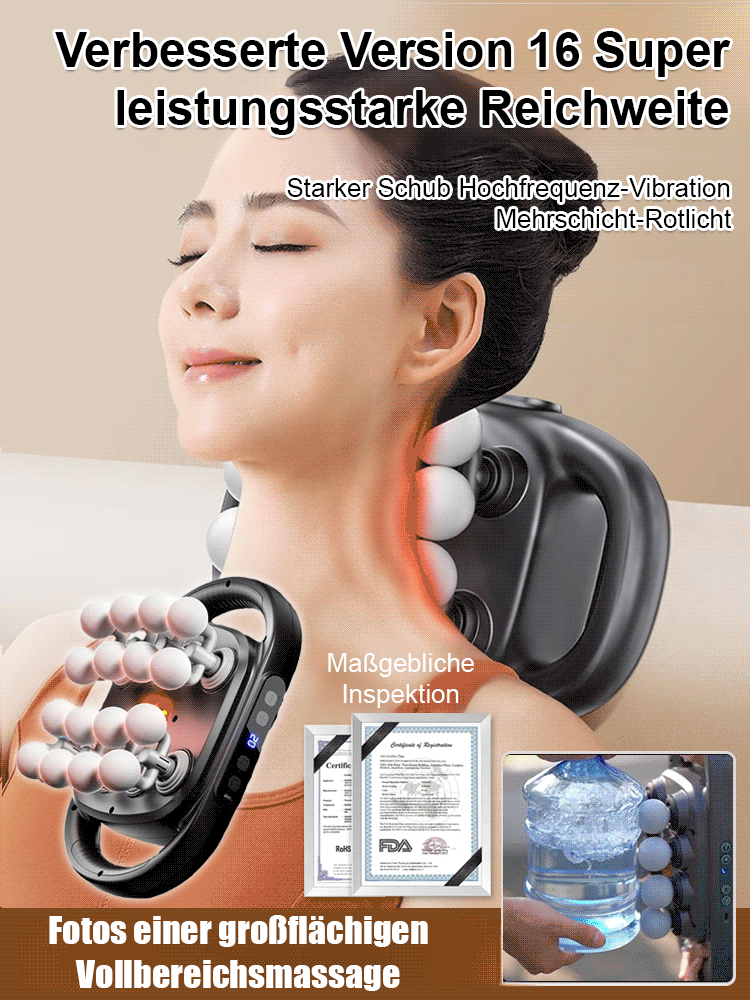 16-Kopf-Faszienpistole für kraftvolle Ganzkörpermassage mit großer Reichweite