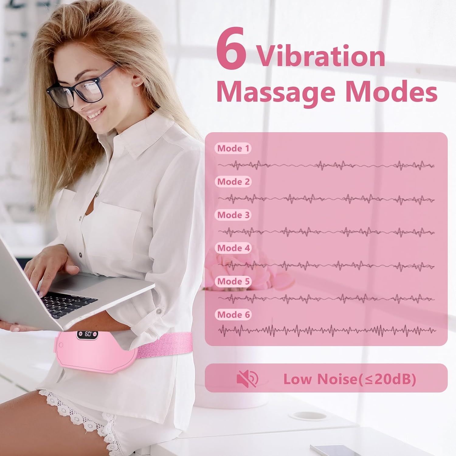  Heating Pads Period Cramps,6 Heat Levels and 6 Massage Modes