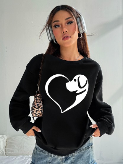 Damen Casual Sweatsuit mit Pockets und Fleece