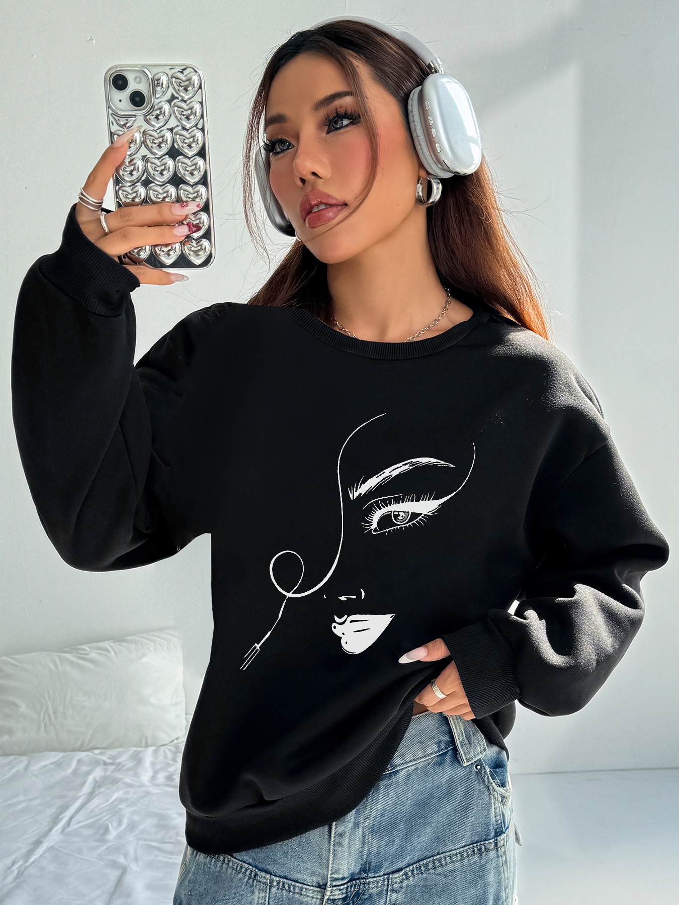 Damen Casual Sweatsuit mit Pockets und Fleece