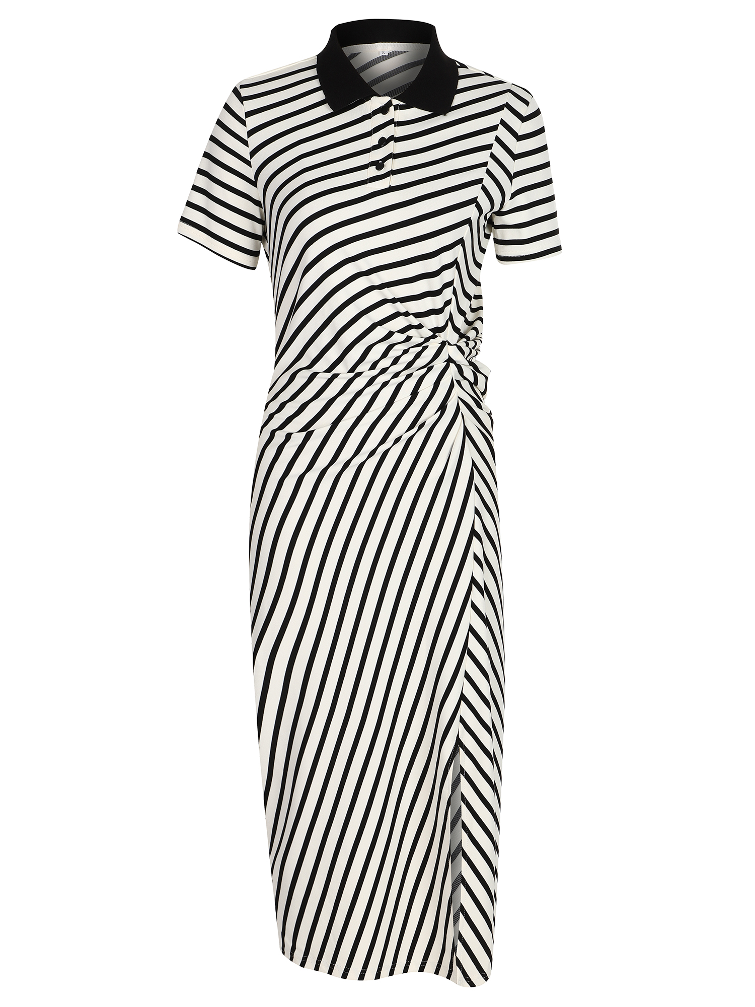 LAPA Women's Striped Dress Summer Dress Shirt Dress Elegant Wrap Dress Midi Dress