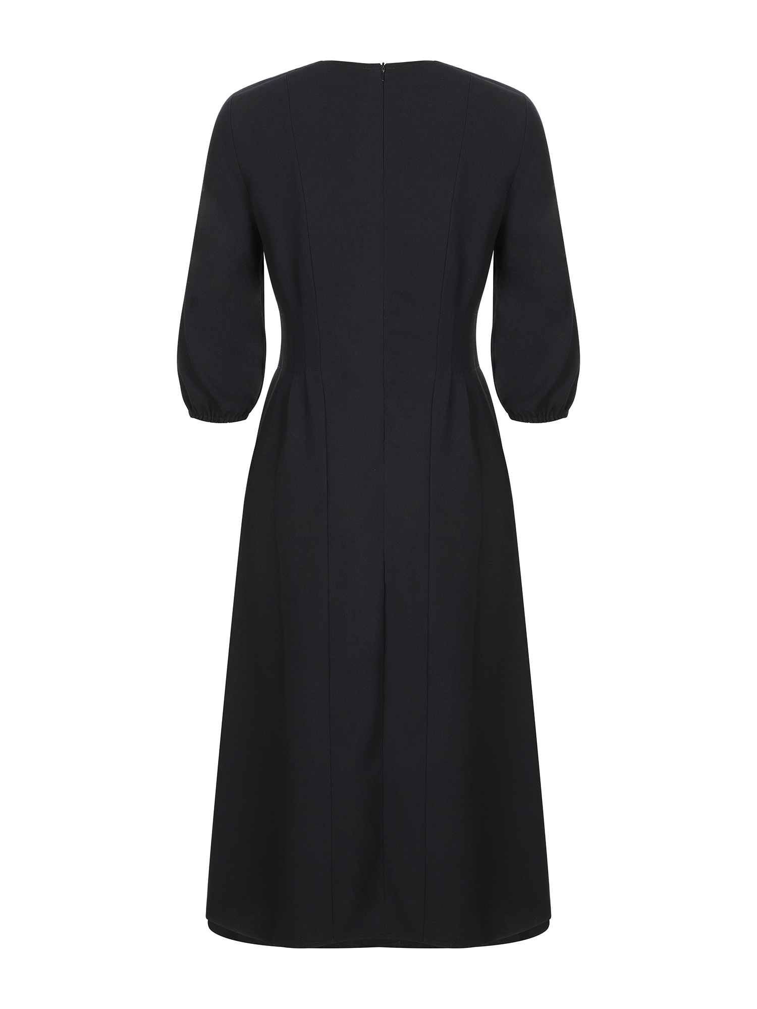 LAPA Women's Elegant V-Neck Midi Dress Party Dress Half Sleeve A-Line Dress