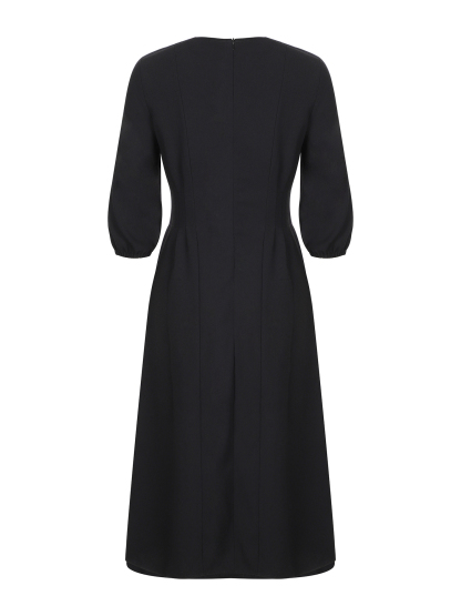 LAPA Women's Elegant V-Neck Midi Dress Party Dress Half Sleeve A-Line Dress