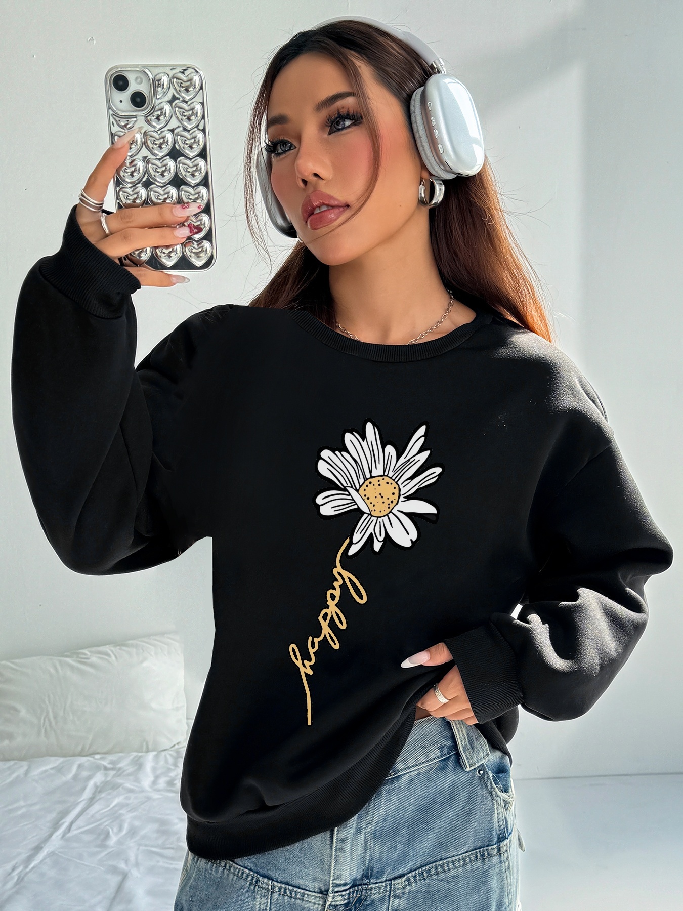 Damen Casual Sweatsuit mit Pockets und Fleece