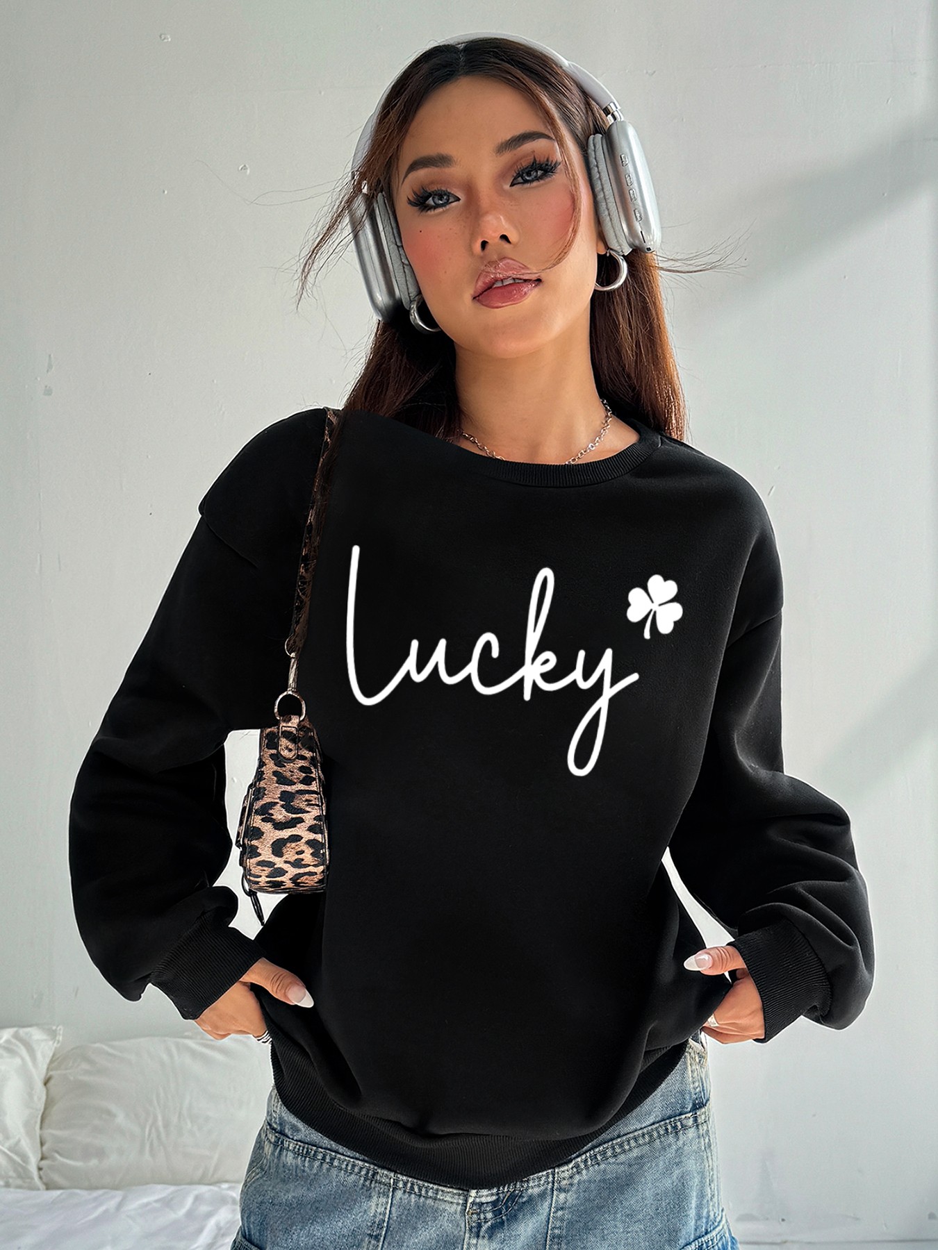Damen Casual Sweatsuit mit Pockets und Fleece