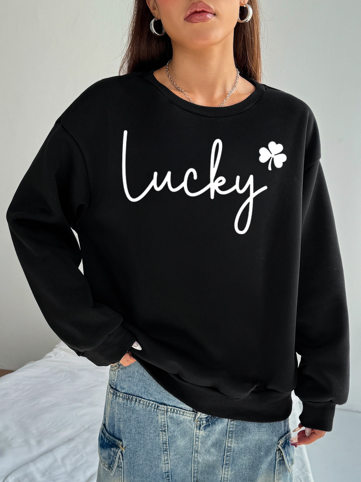 Damen Casual Sweatsuit mit Pockets und Fleece
