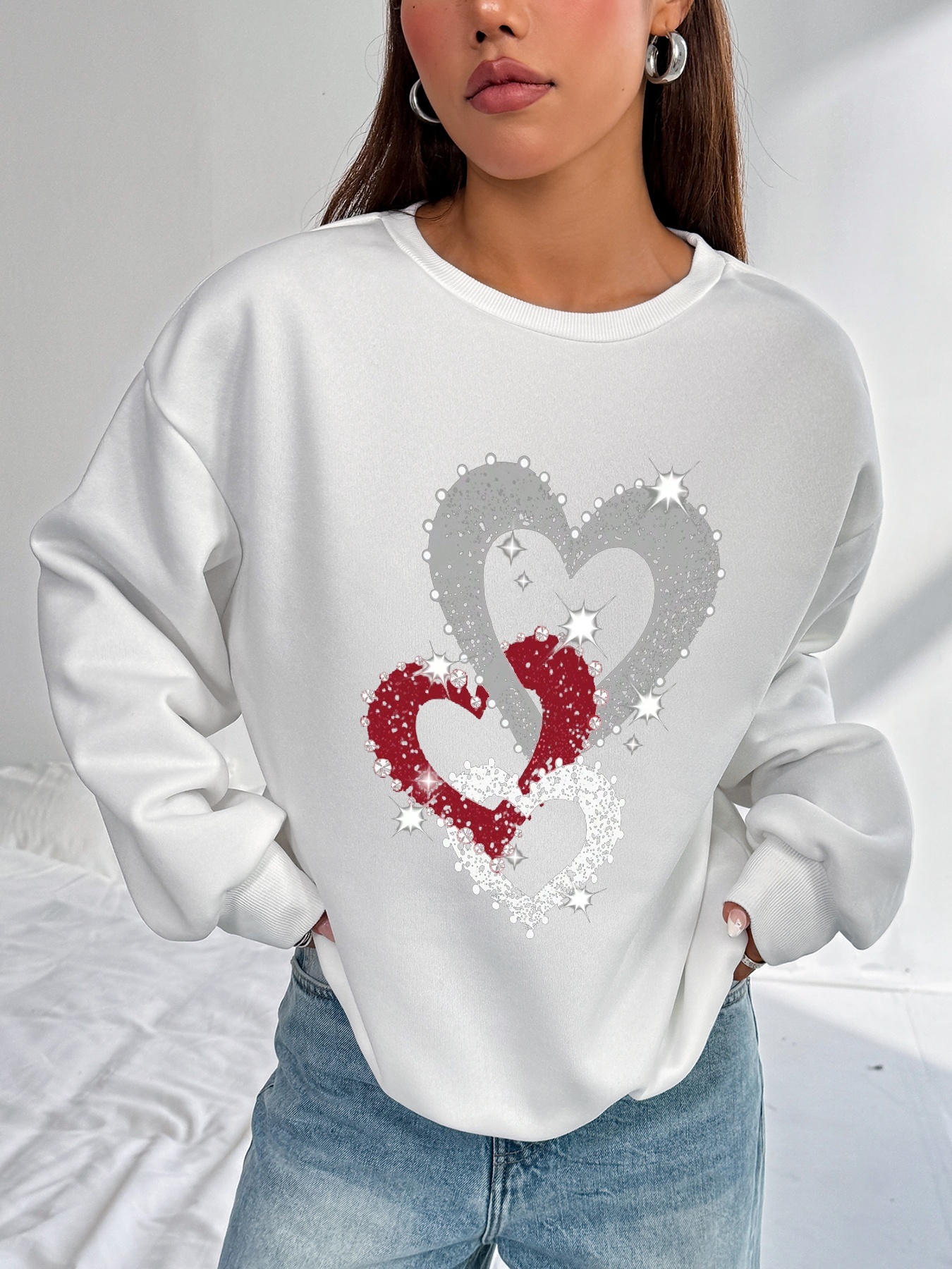 Damen Casual Sweatsuit mit Pockets und Fleece
