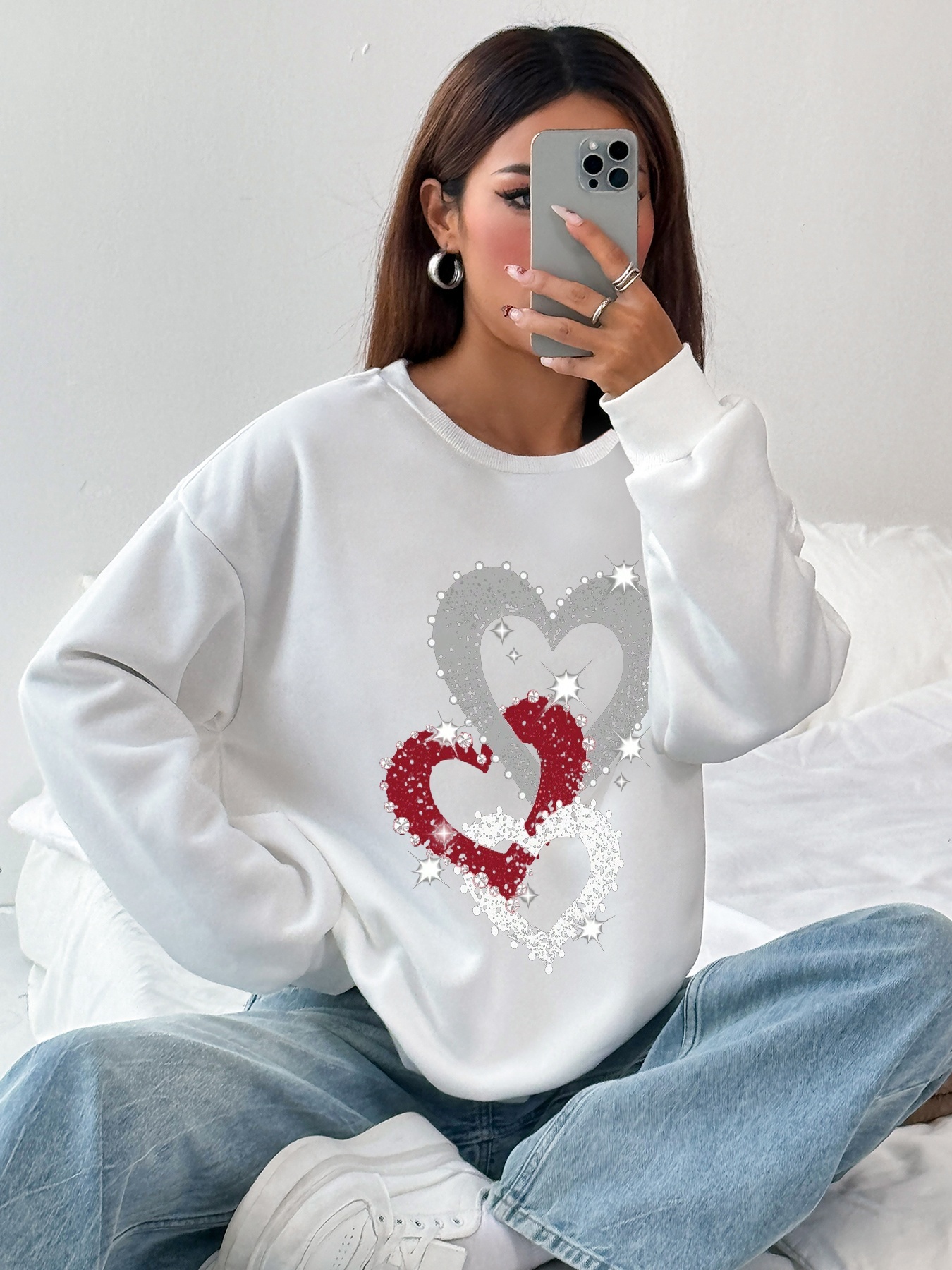 Damen Casual Sweatsuit mit Pockets und Fleece
