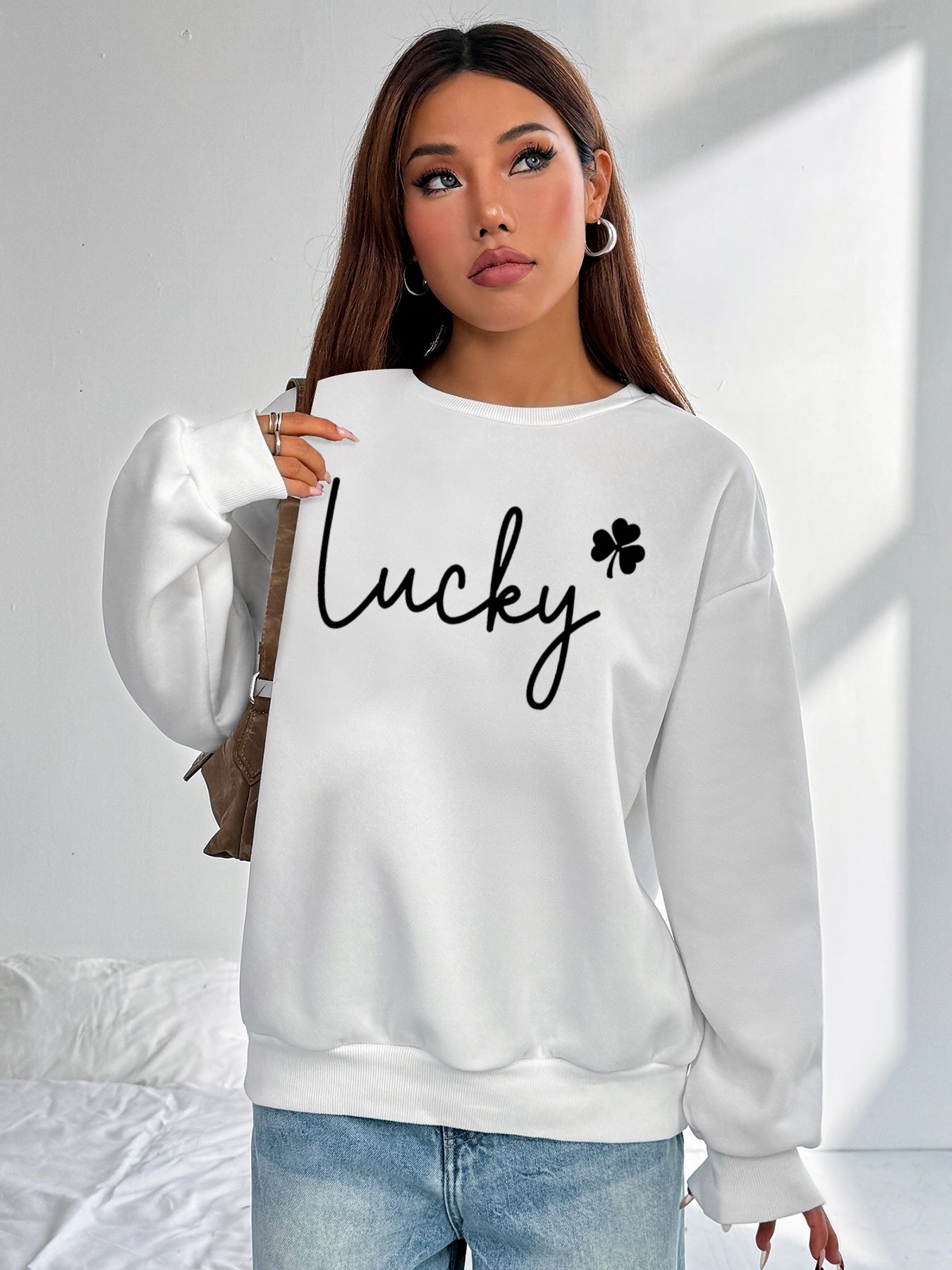 Damen Casual Sweatsuit mit Pockets und Fleece
