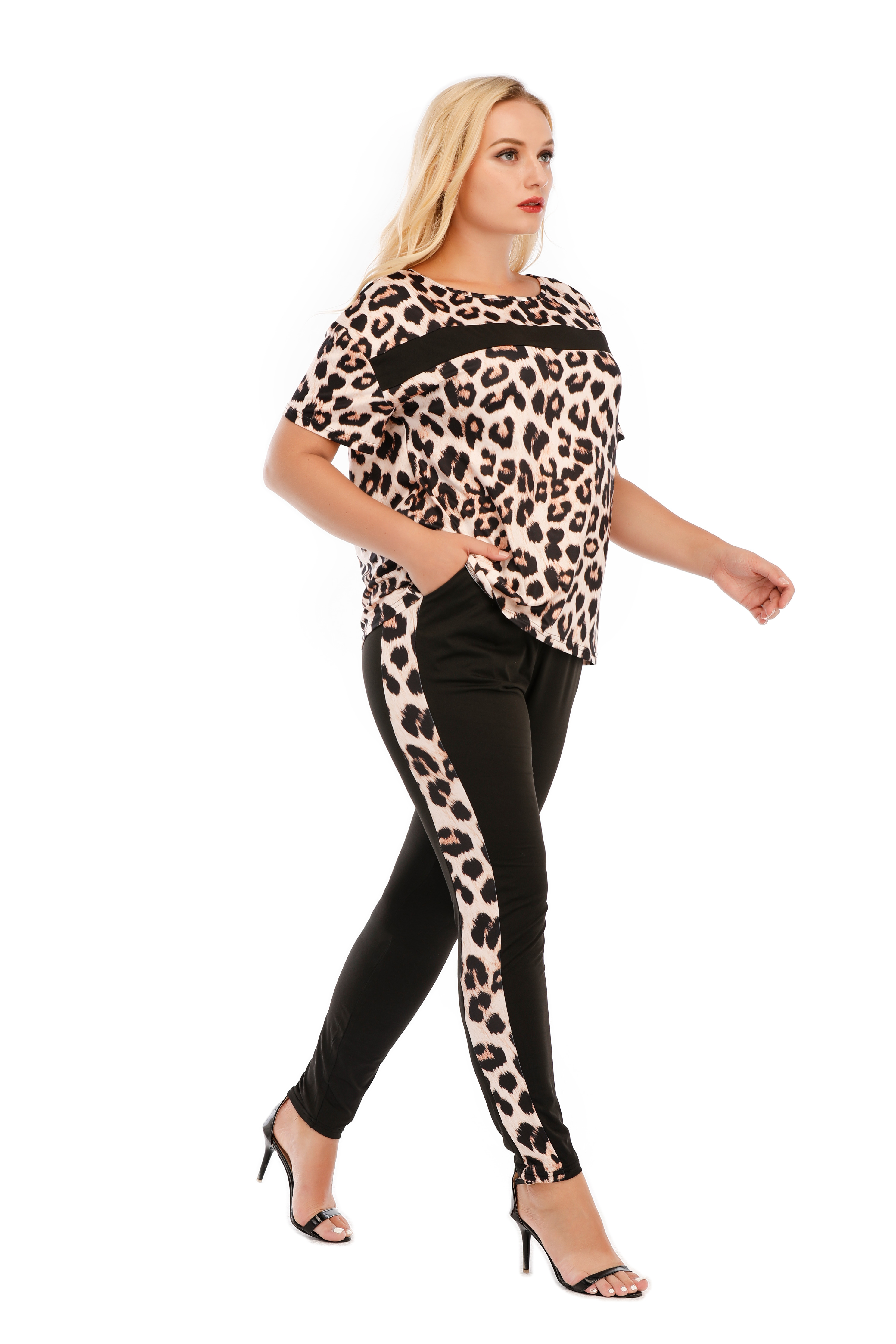 Women's Leopard Print Short Sleeve Pajama Set