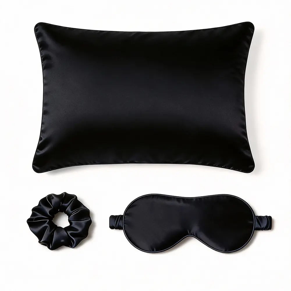 Silk Travel Sleep Set Eye Mask + Pillowcase + Scrunchies