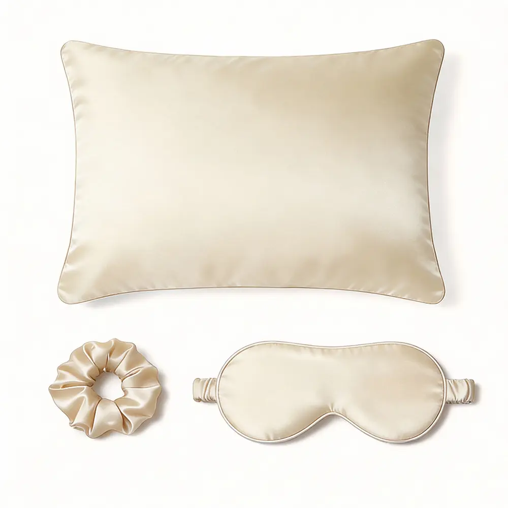 Silk Travel Sleep Set Eye Mask + Pillowcase + Scrunchies