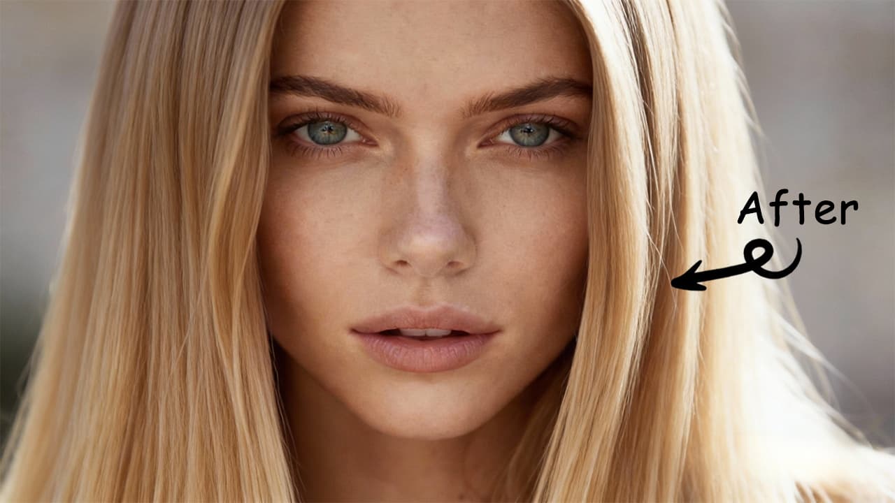 {"default":"Front view - straight blonde hair - after use"}
