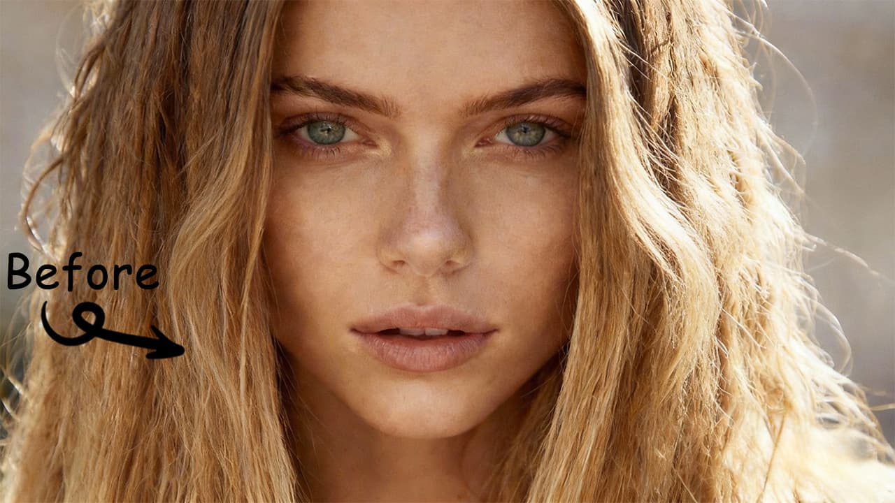 {"default":"Front view - straight blonde hair - before use"}
