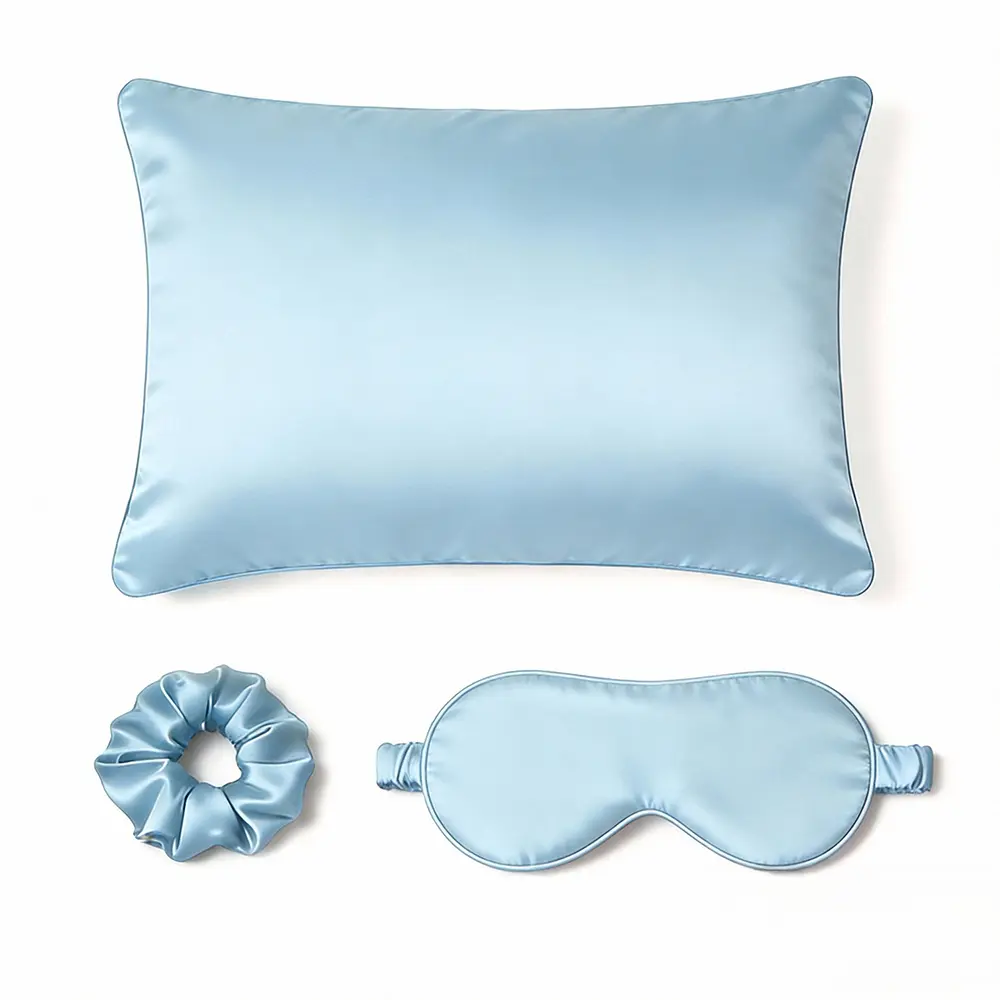 Silk Travel Sleep Set Eye Mask + Pillowcase + Scrunchies