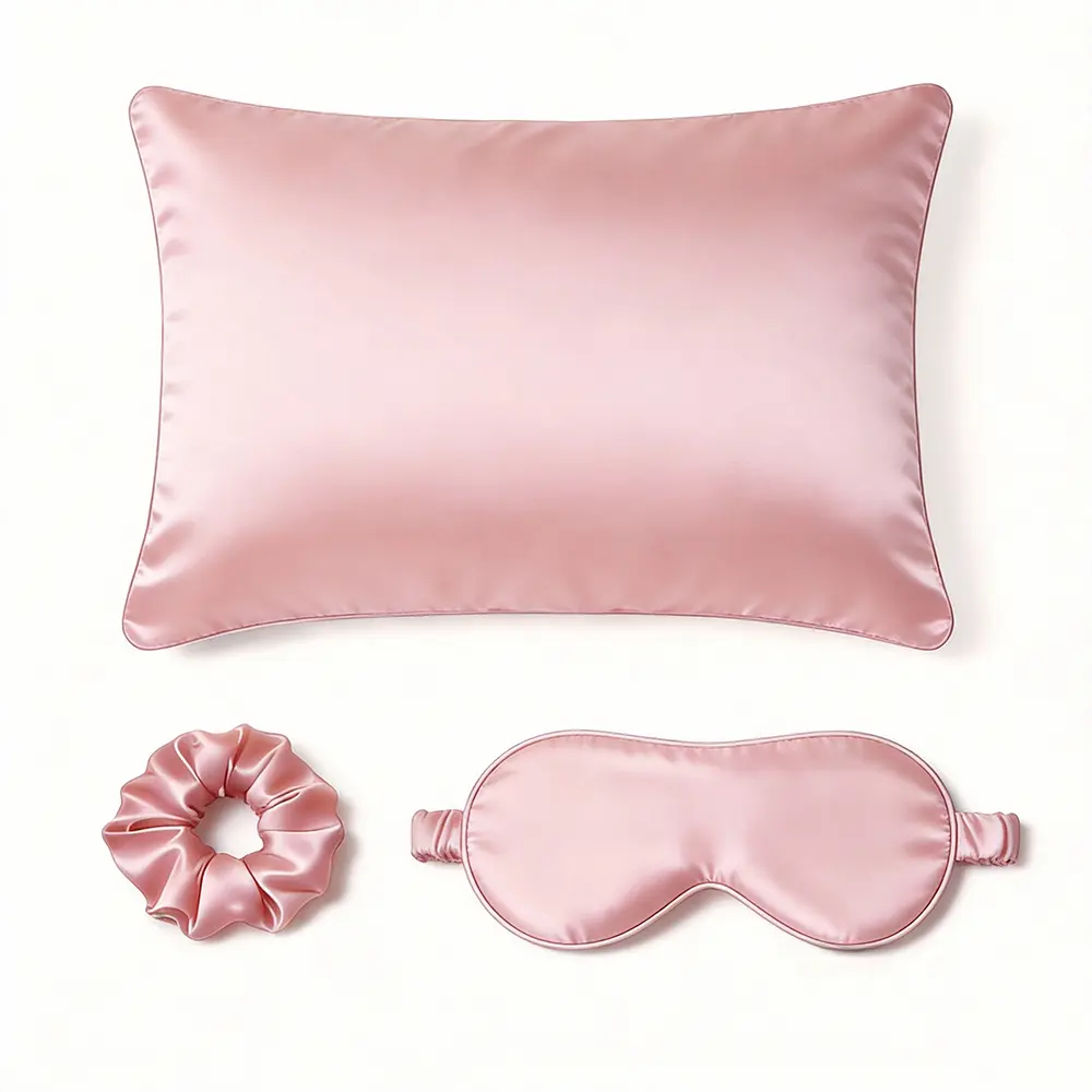 Silk Travel Sleep Set Eye Mask + Pillowcase + Scrunchies