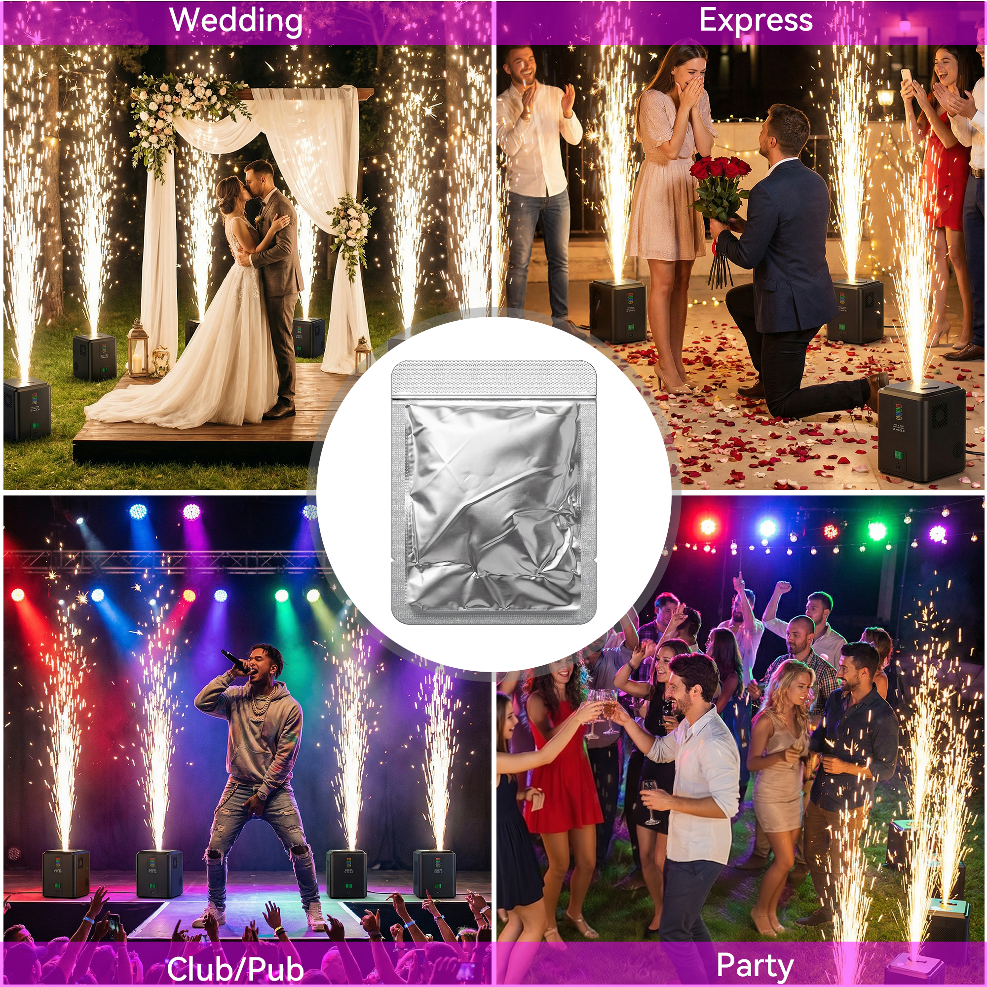 10 pieces of 50g metal materials specially designed for Warmder Mini Wedding Event Stage Light Machine, stage/wedding/event,  party supplies