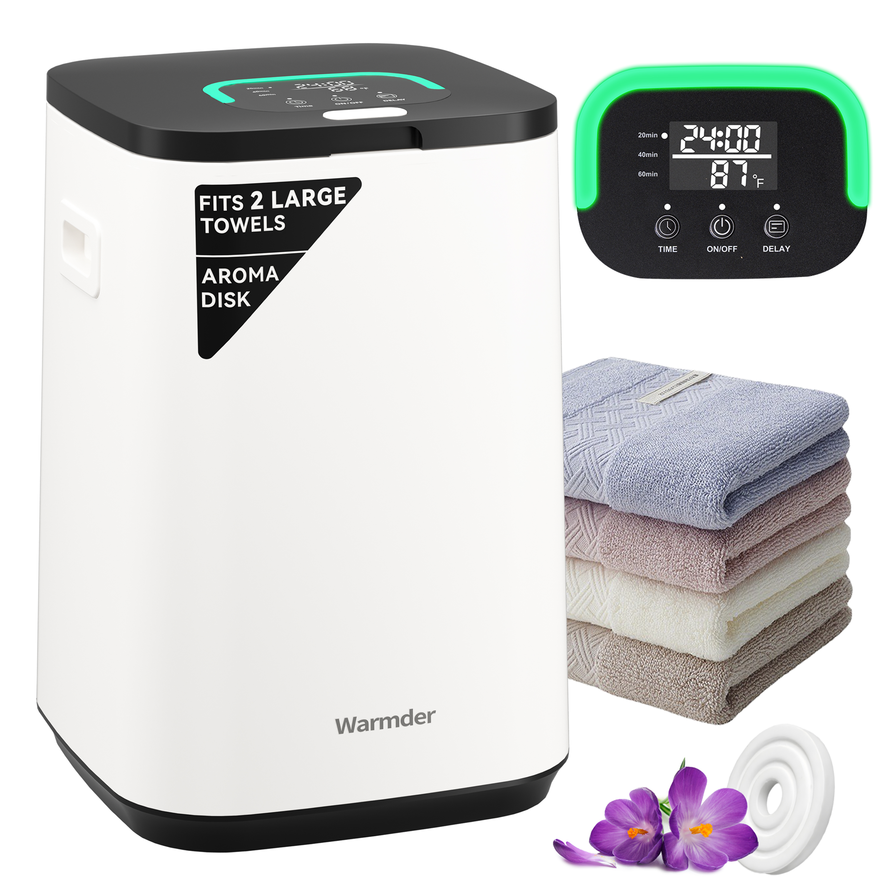 Towel Warmer for Bathroom, 26L - Luxurious Black