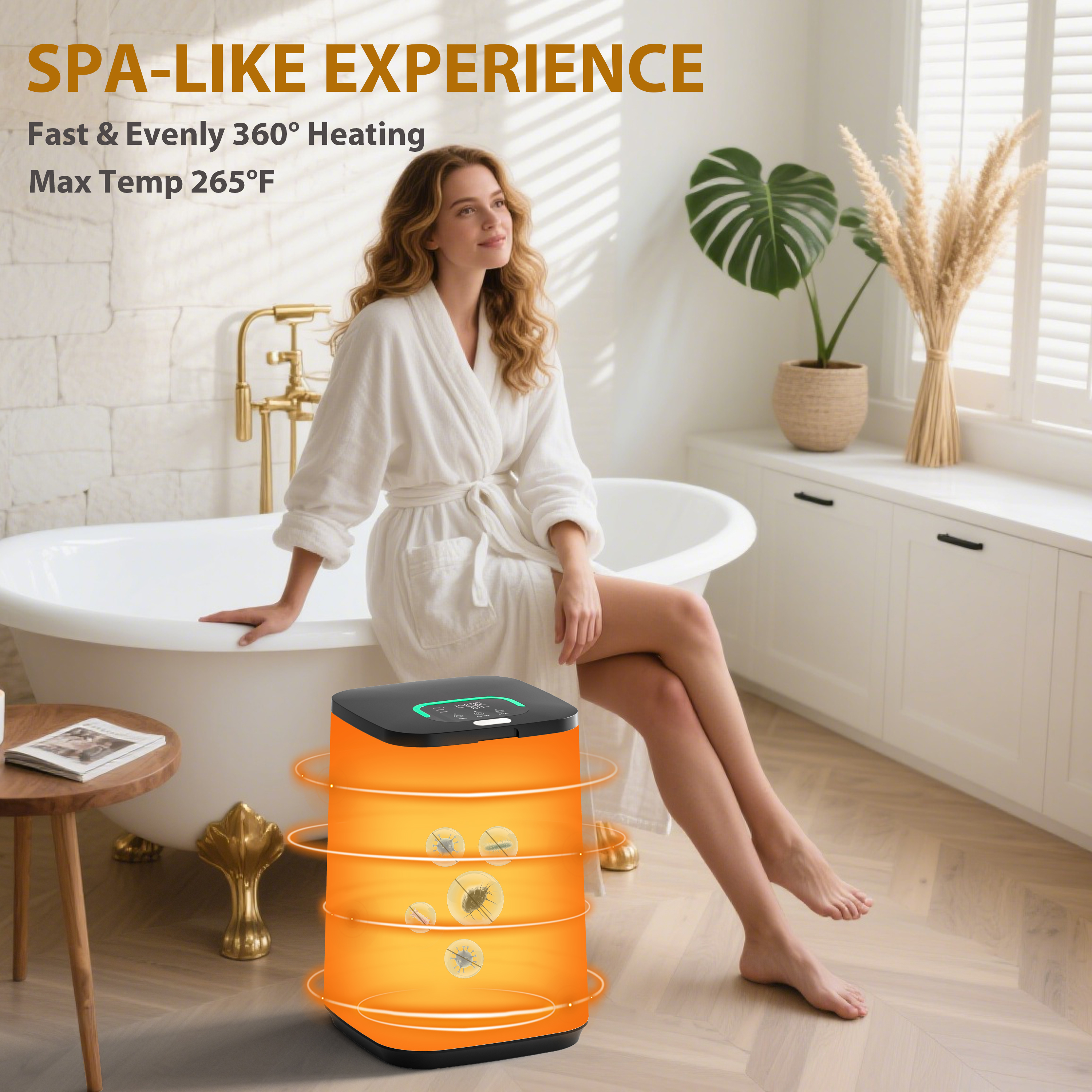 Towel Warmer for Bathroom, 26L - Luxurious Black