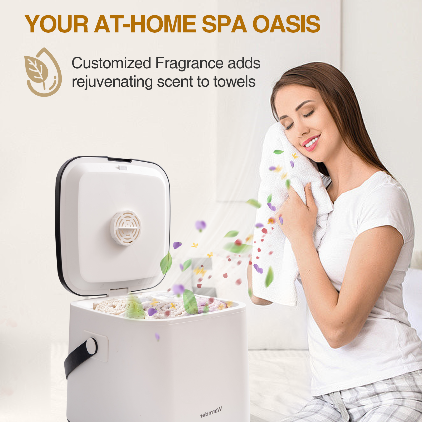 Warmder Towel Warmer Bucket, Towel Warmers for Bathroom with LED Display, Ajustable Timer, Child Lock, Delay Time Up to 24 Hours, Auto Shut-Off, Fits 40” x 70“ Towel, Blankets Bathrobes PJ's