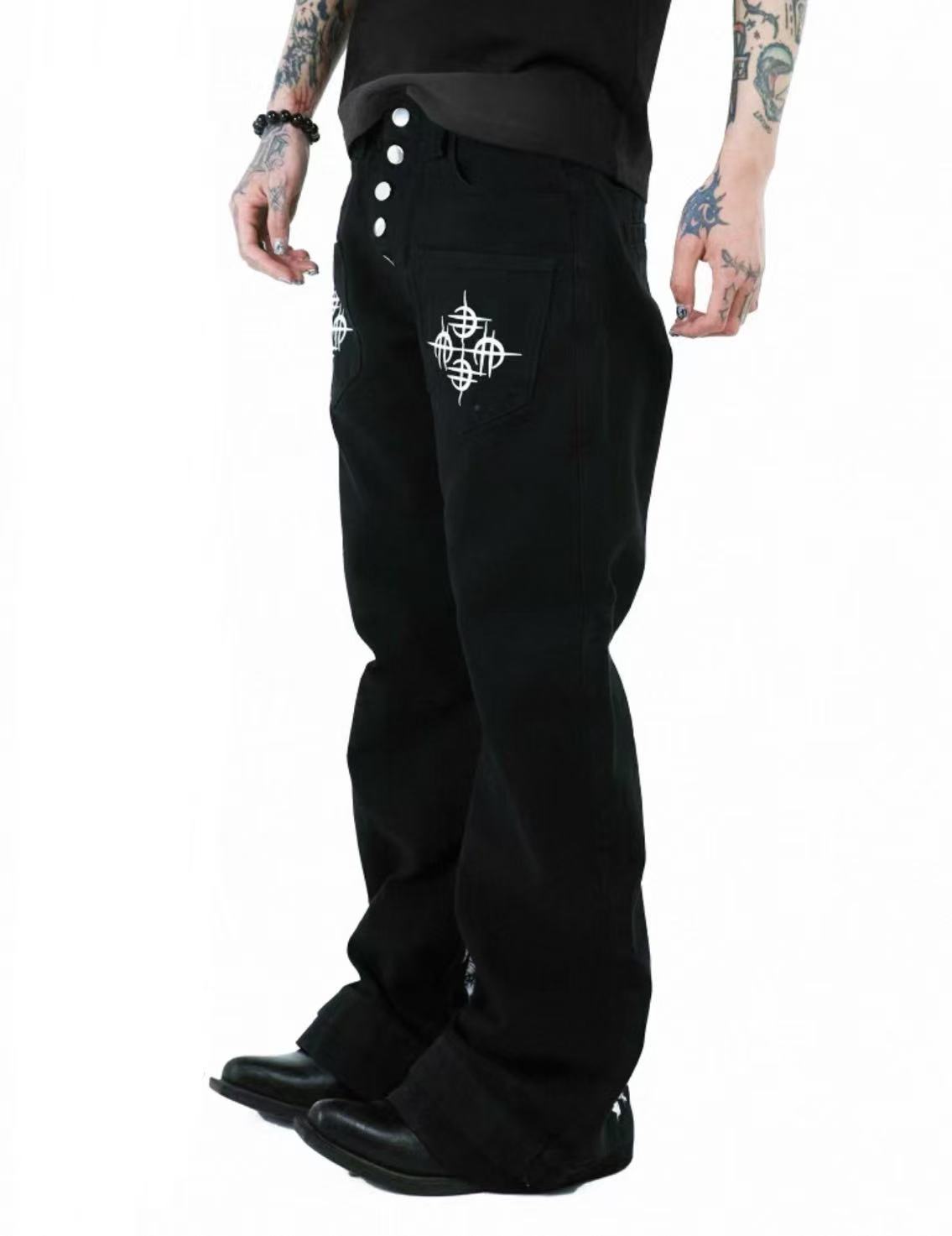 Detwonline 2000s Punk Flame Jeans