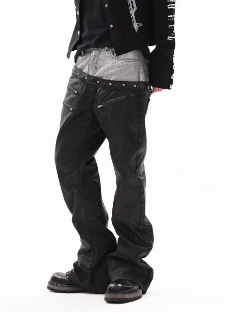 DETWONLINE™"Dark Noir"Wax‑Coated Jeans
