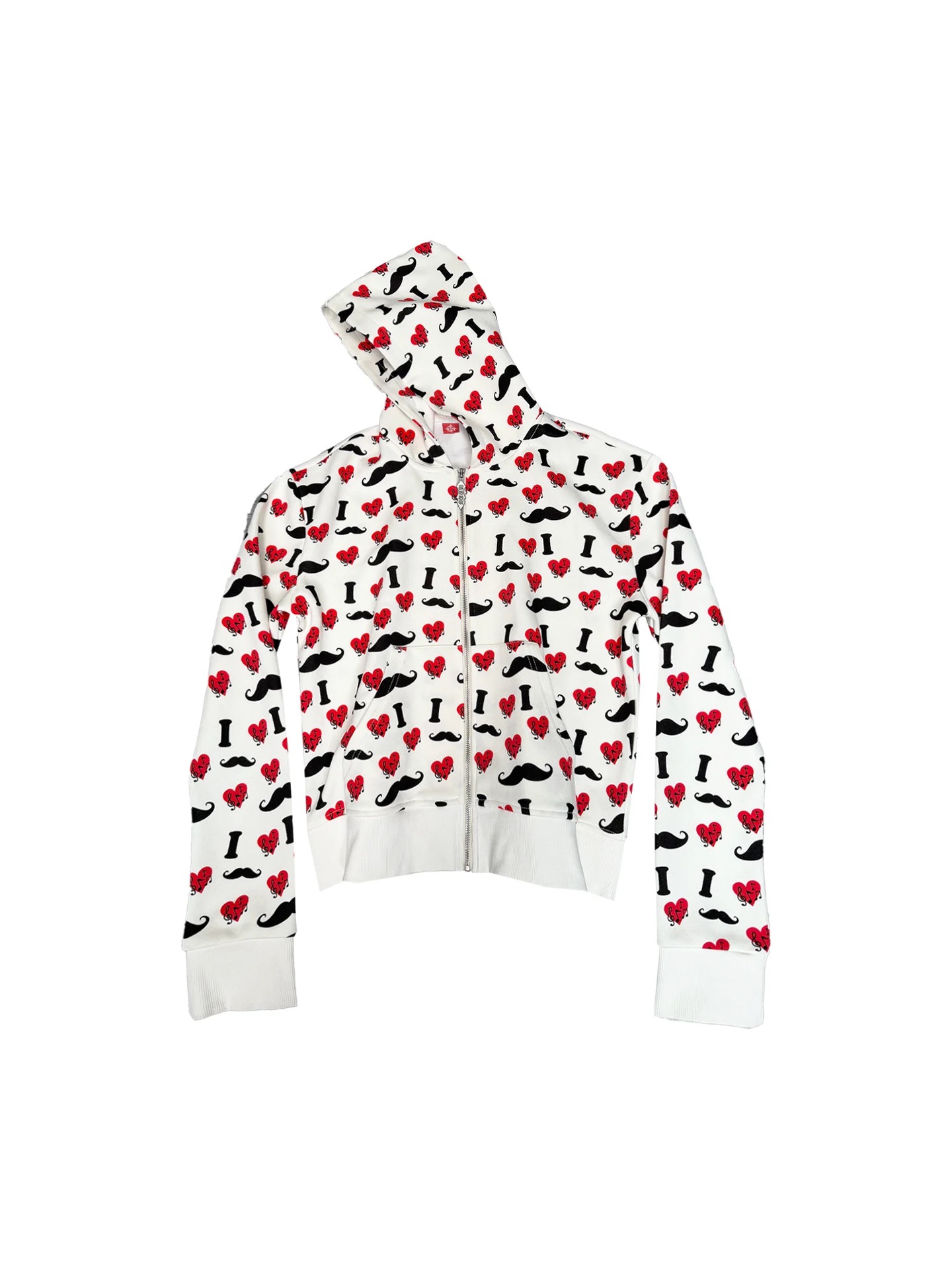 DETWONLINE™"I LOVE Mustache"Full‑Zip Hoodie Jacket
