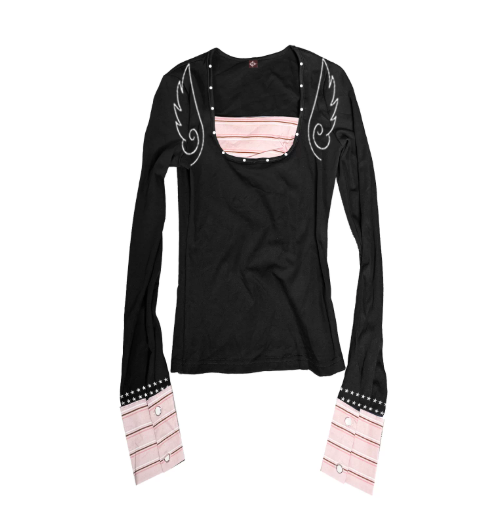DETWONLINE™"Angel Slogan"Long‑Sleeve Tee