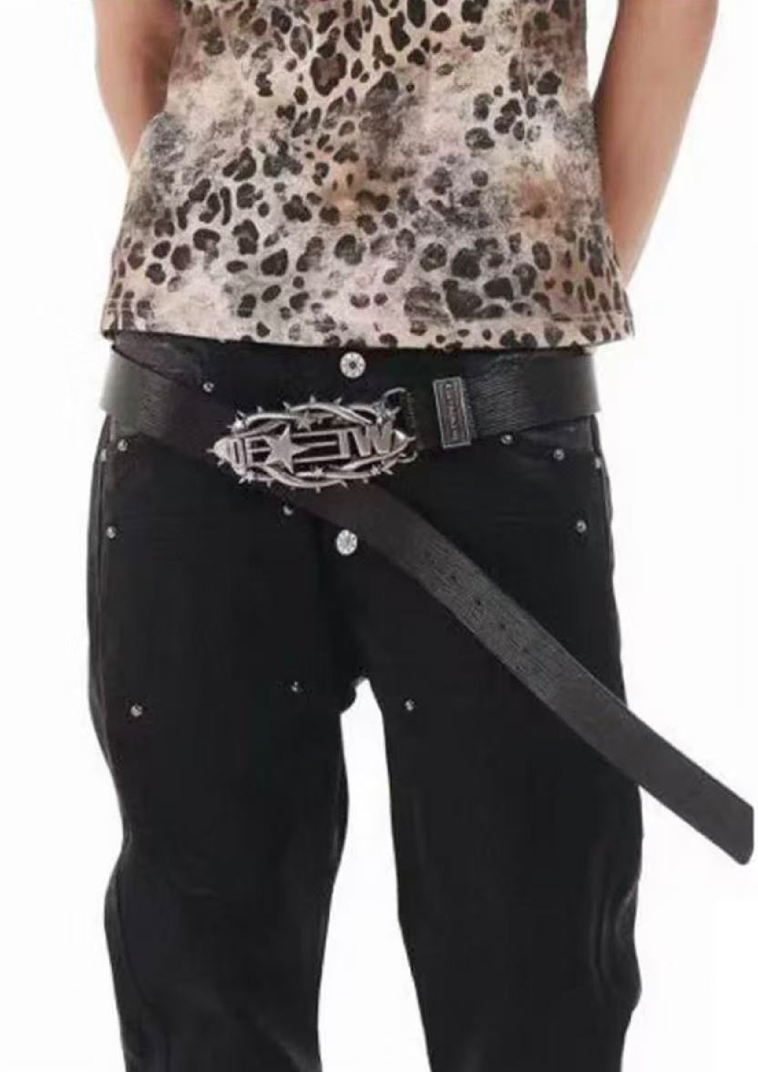 DETWONLINE™Thorn Starburst Metal Buckle Split Cowhide Belt