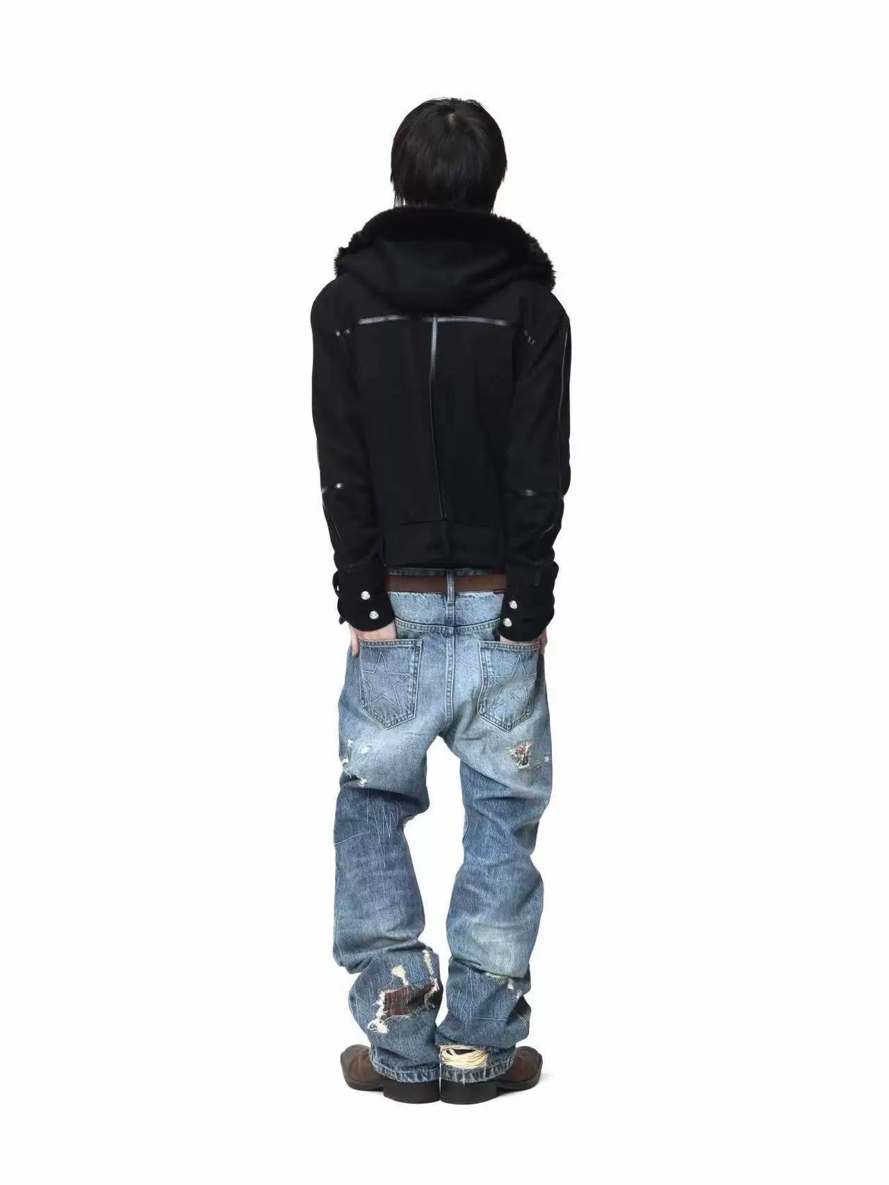 DETWONLINE™Red Check Ripped Jeans