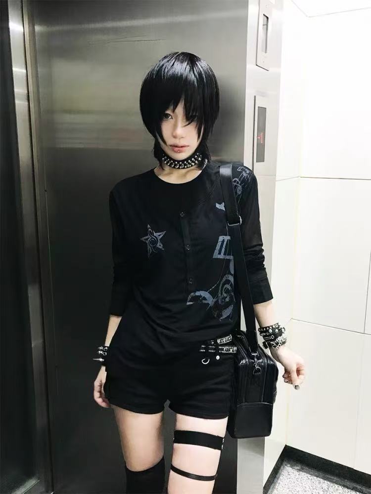 Detwonline cloth tulle  Double Layer Ribbed Mesh Round Neck Long Sleeve