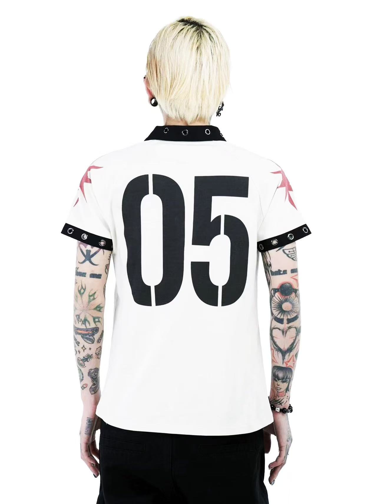 Detwonline punk fashion polo shirt