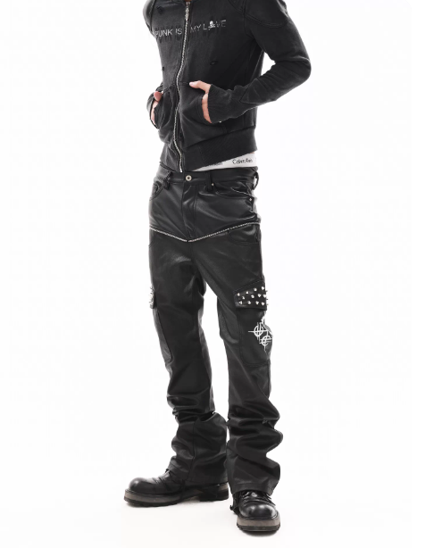 DETWONLINE™"Dark Noir"14‑oz Street Stacked Jeans