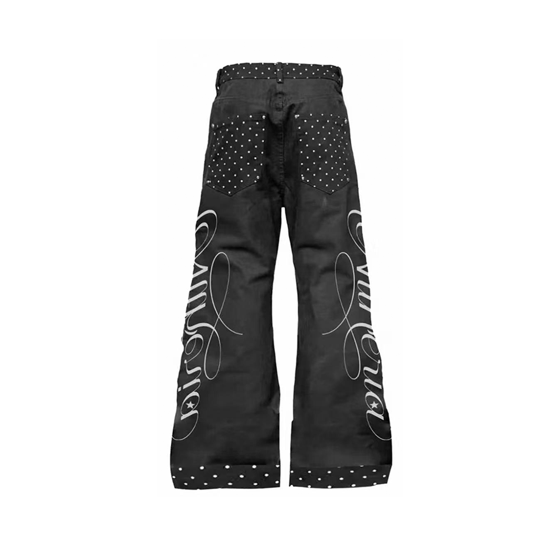 DETWONLINE™Y2K Punk Rhinestone Polka Dot Graffiti Wide Leg Jeans
