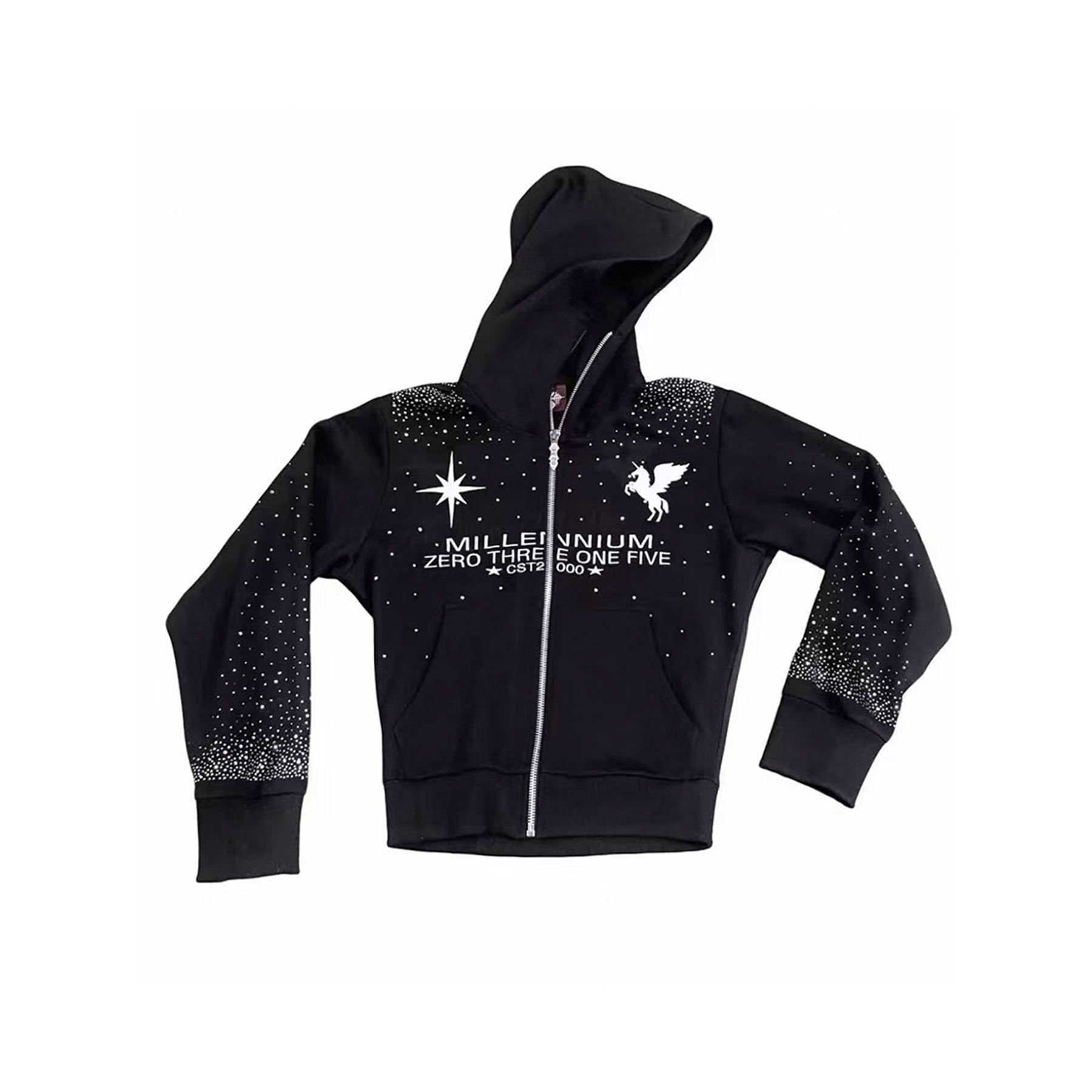 DETWONLINE™Y2K Rhinestone Pegasus Starry Sky Zip-Up Hoodie