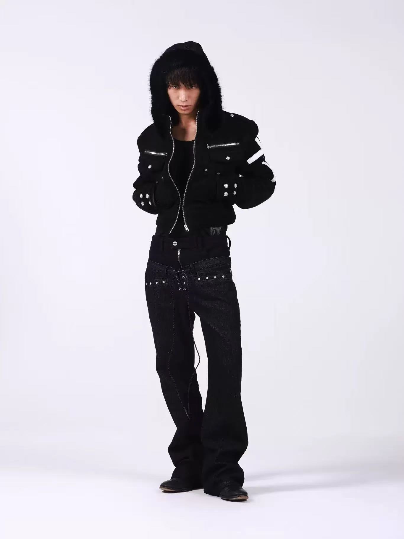 DETWONLINE™Cross-shaped suede coat