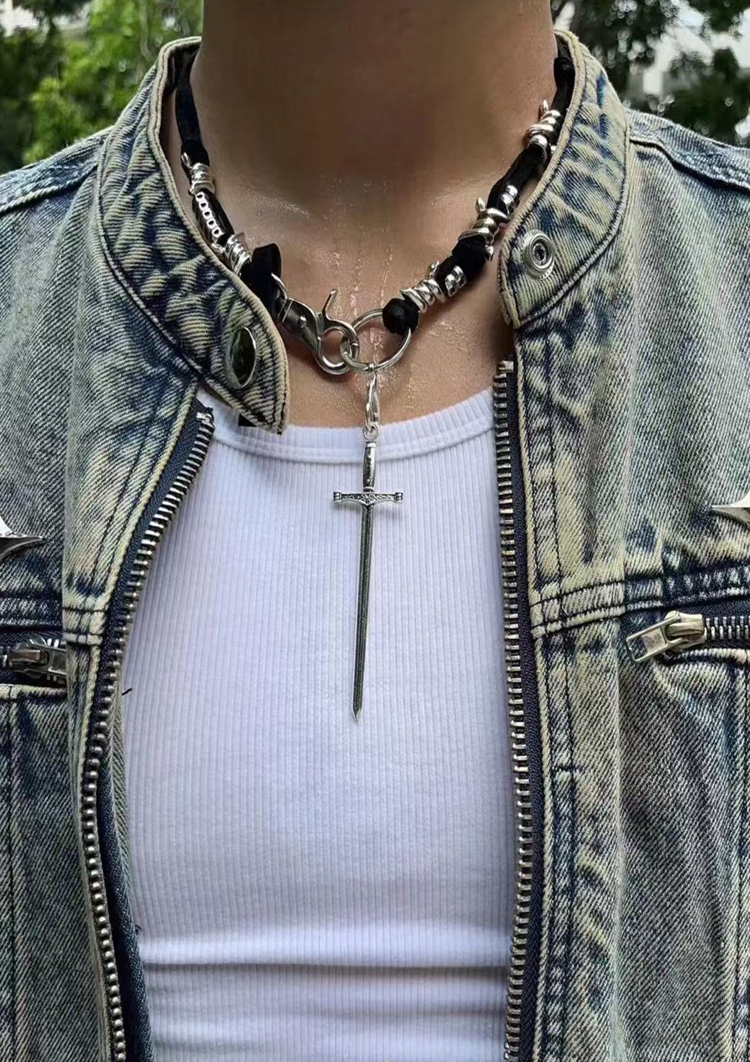 DETWONLINE Sword Pendant Necklace