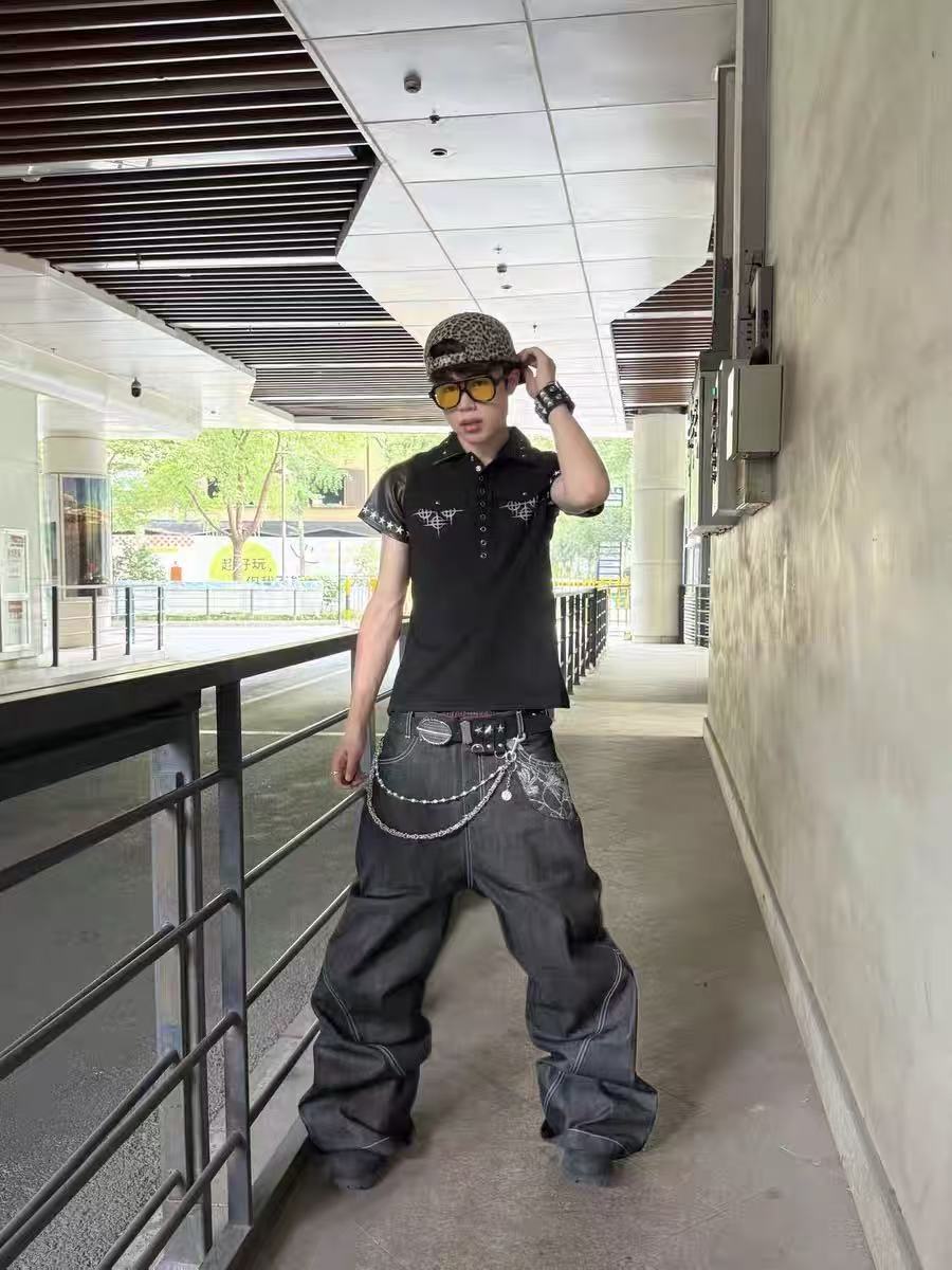 Detw Dark punk polo shirt