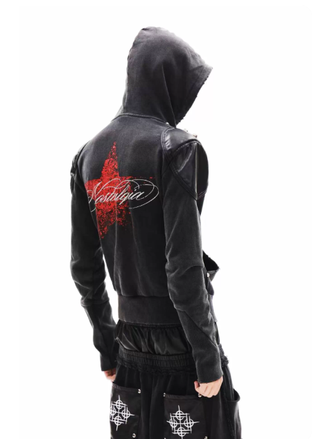 DETWONLINE™"Red‑Star‑Skull"Sweatshirt Jacket