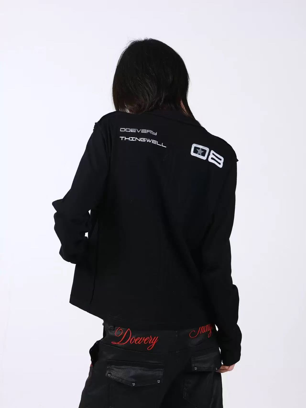 DETWONLINE™Red Star Slogan Shoulder Long Sleeve