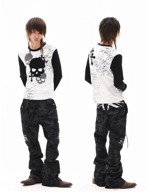 DETWONLINE™"Skull"Long‑Sleeve Tee