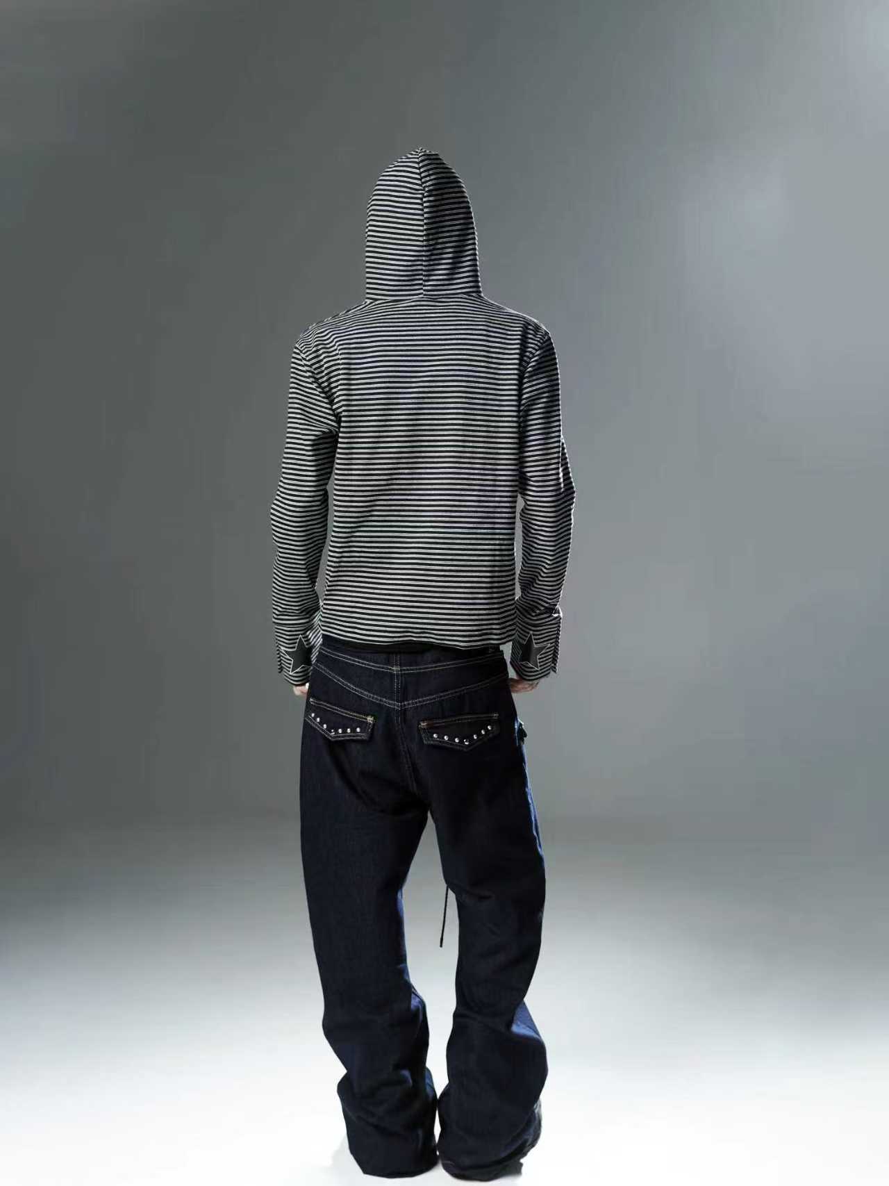 Striped Zip-Up Hoodie