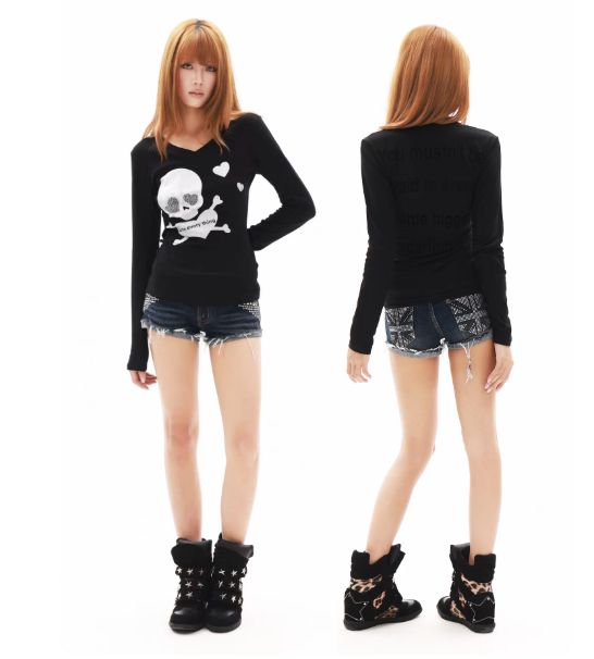 DETWONLINE™Black‑Women’s / Skull Hot‑Fix Rhinestone